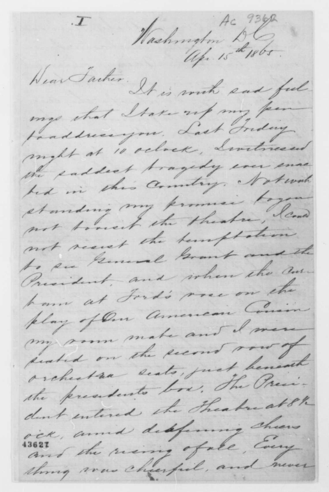James S. Knox to his Father