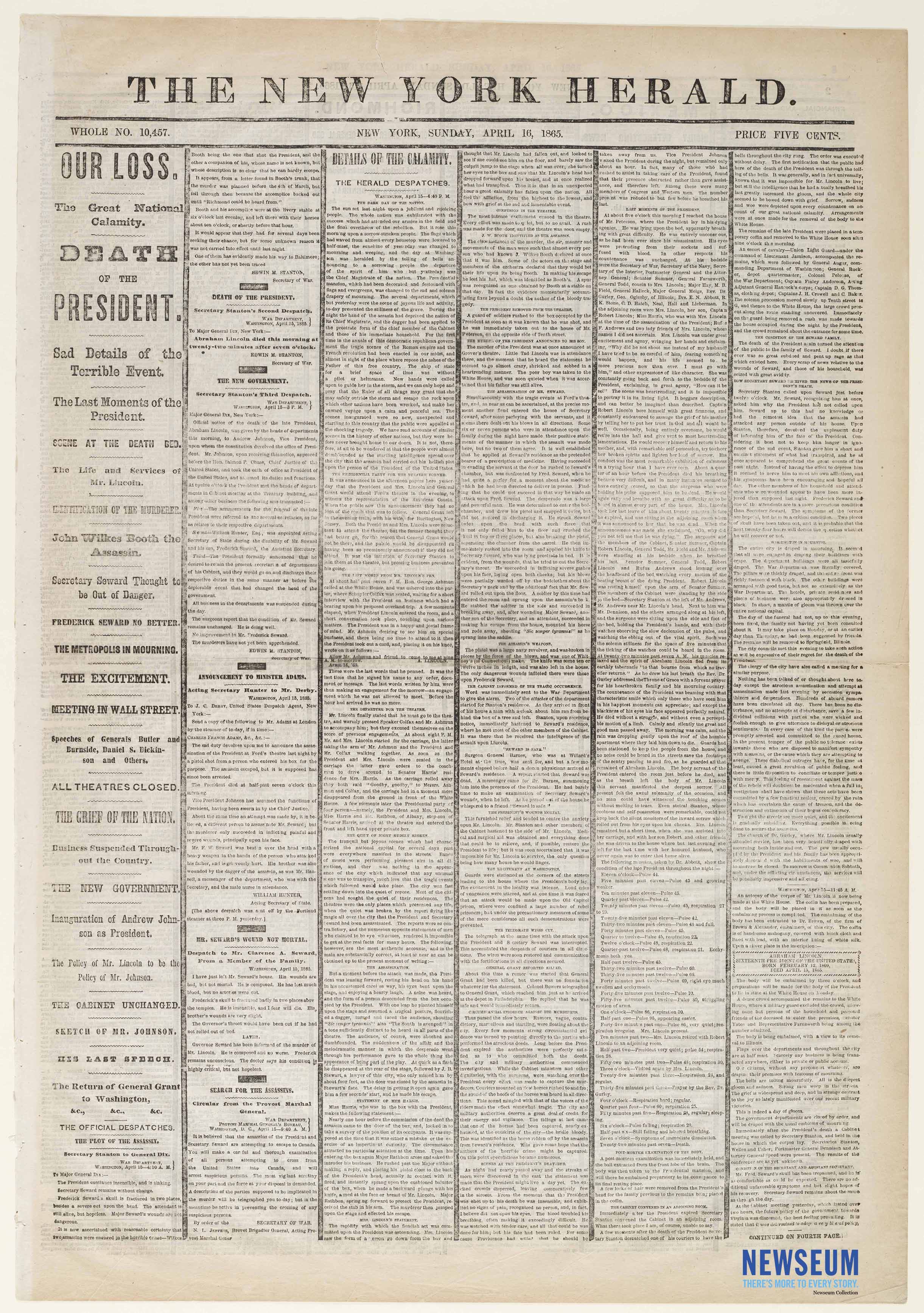The New York Herald, April 16, 1865