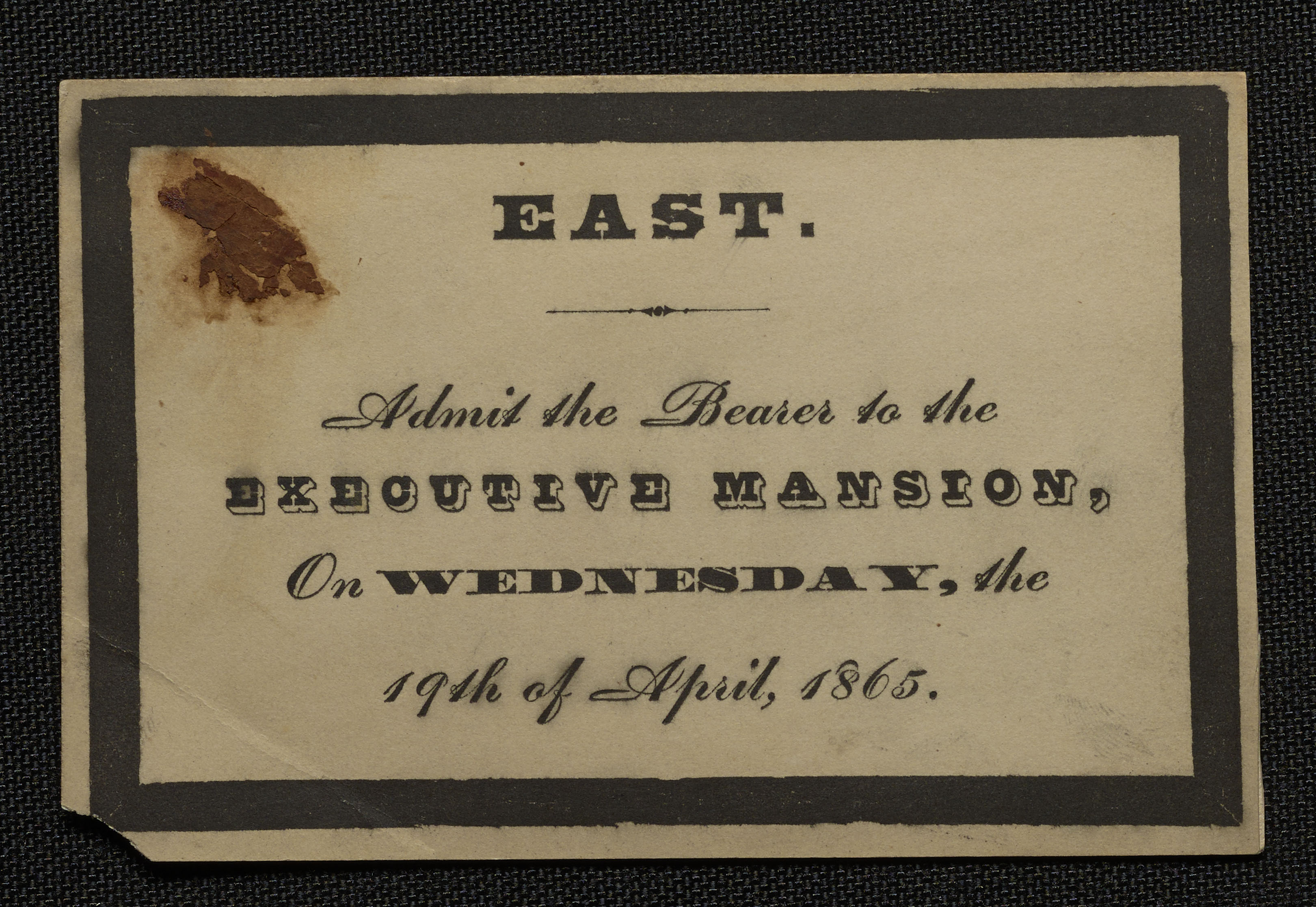 Admission Ticket to the White House Remembering Lincoln