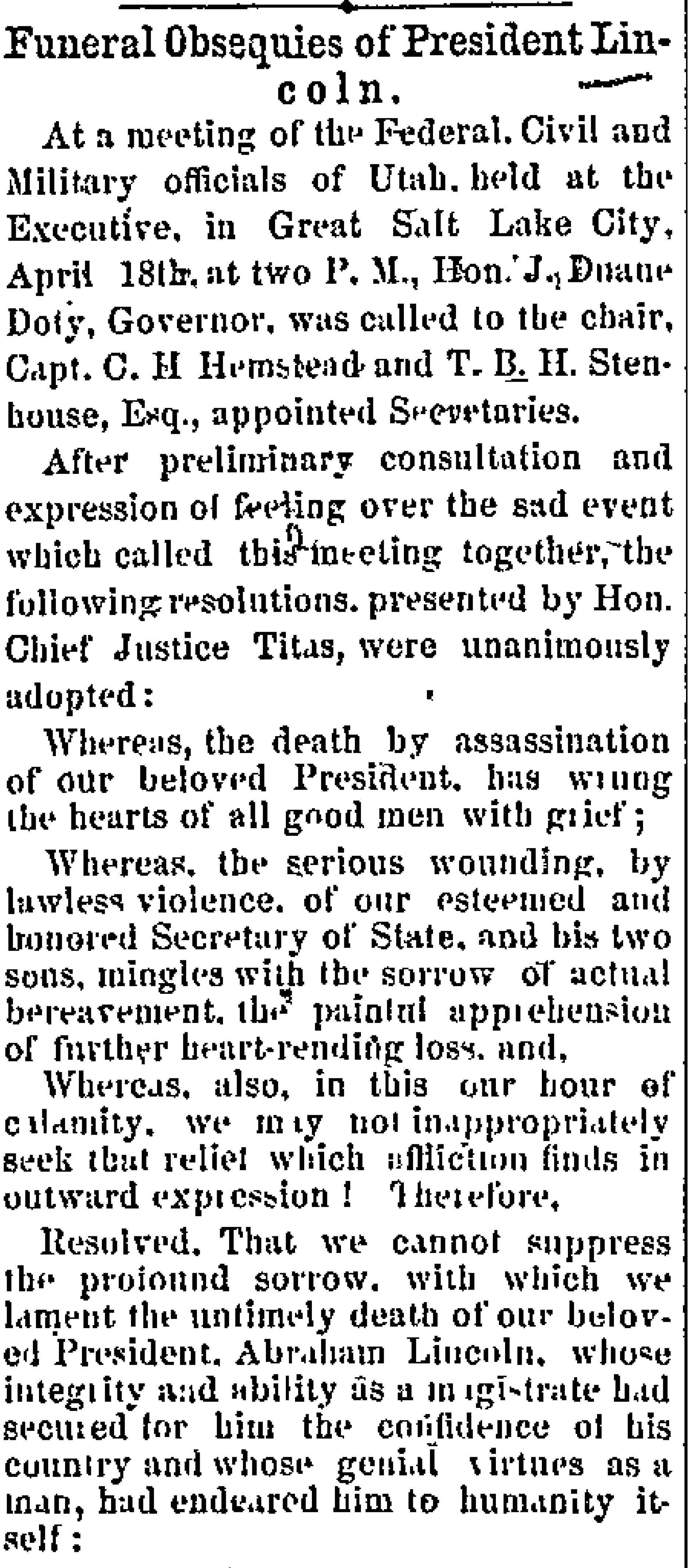 Funeral Obsequies of President Lincoln