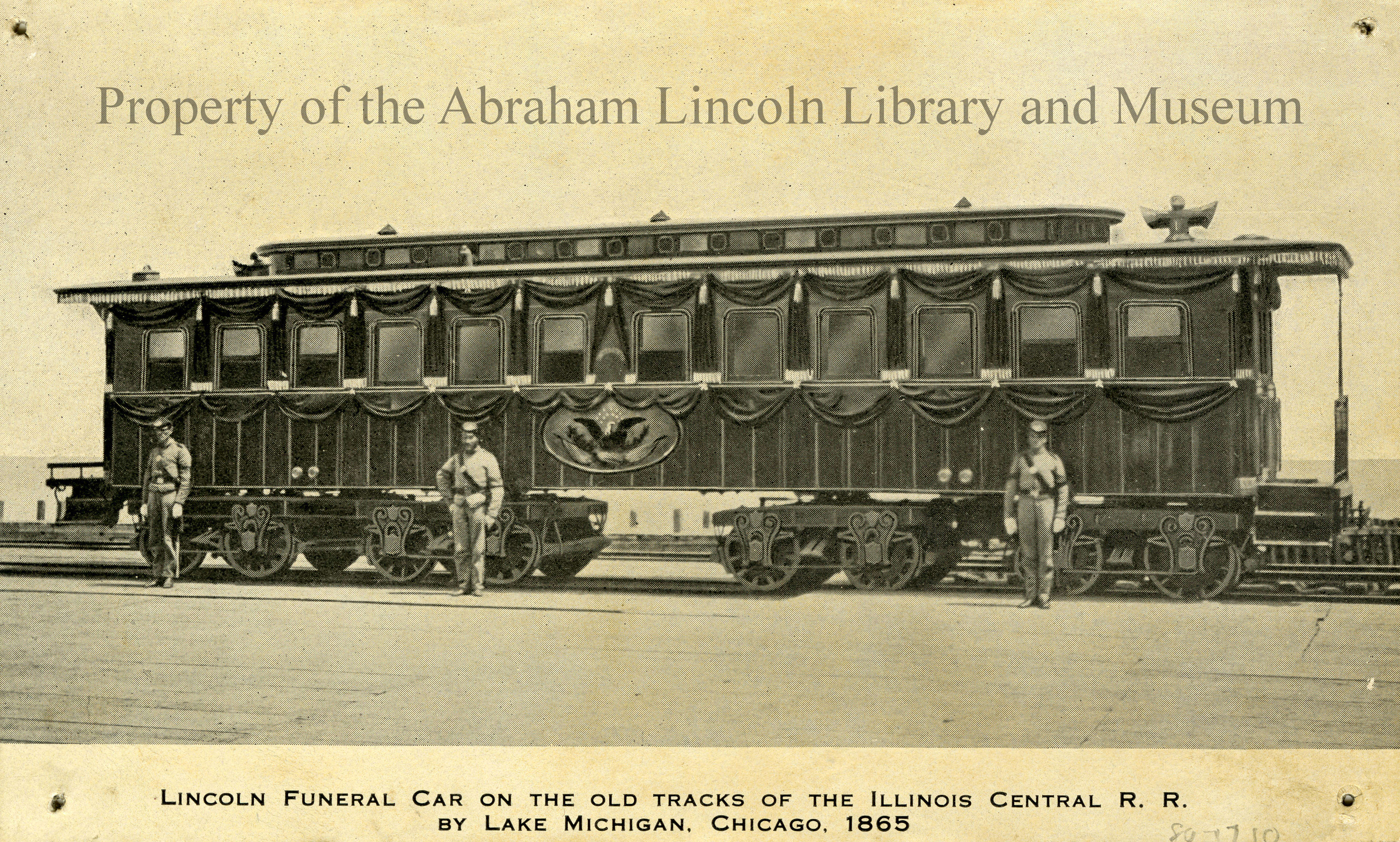 Lincoln Funeral Car on the Old Tracks of the Illinois Central R.R.