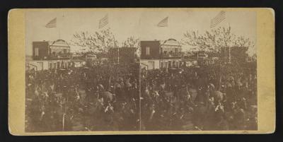 Crowd at the Baltimore depot before the funeral arrived