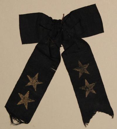 Black Mourning Bow with Gold Stars