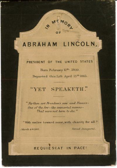 Card – In Memory of Abraham Lincoln Headstone
