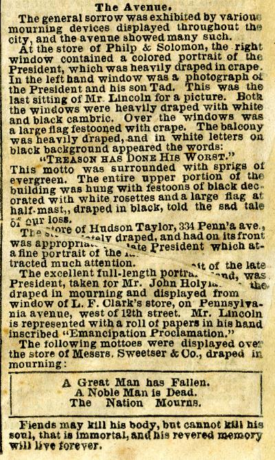 Account of Lincoln's Funeral in Washington, D.C.[Detail]