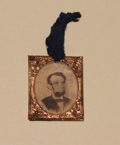 Copper Framed Photograph Badge with Ribbon