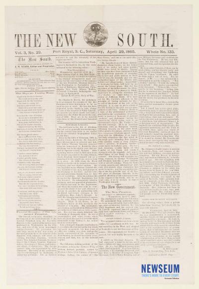 The New South, April 29, 1865