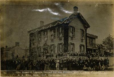 Photograph – Home of Lincoln Draped in Black