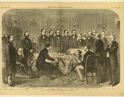 The Dying Moments of President Lincoln, at Washington, Saturday Morning, April 15
