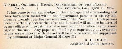 General Order No. 27 April 17, 1865