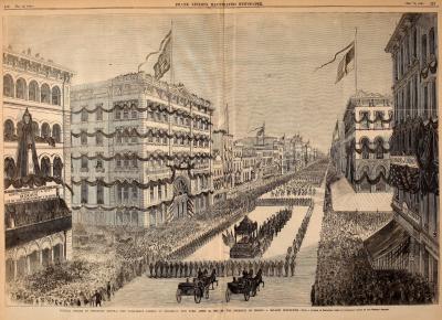 President Lincoln's Funeral Procession in New York City - Frank Leslie's Illustrated Newspaper Drawing