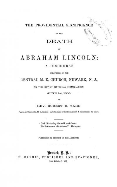 The Providential Significance of the Death of Abraham Lincoln